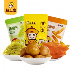 粒上皇 零食小组合208g 粒上皇甘栗仁60g*1+葡萄干68g*1+红薯条80g*1  6977863260107