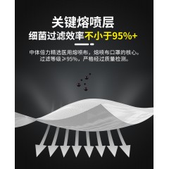 中体倍力 Y1-成人款 一次性使用医用口罩（耳戴式）纸塑密封袋 2袋（10枚/袋）白色（新疆，西藏，青海，贵州不发货）