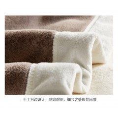 顶瓜瓜AB版复合牛奶绒毯 DGGT1012 咖白色 150*200CM（新疆，西藏，青海，甘肃，宁夏，云南不发货）