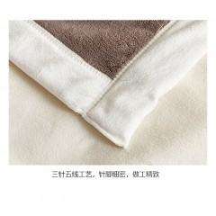 顶瓜瓜AB版复合牛奶绒毯 DGGT1012 咖白色 200*230CM（新疆，西藏，青海，甘肃，宁夏，云南不发货）