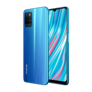 realme 真我V11 双5G 超大存储 5000mAh超大电池 8.4mm超薄机身 侧边指纹 4GB+128GB 活力蓝 智能手机