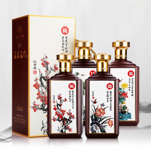 贵州茅台集团 茅乡名家名作酒 白酒礼盒 整箱 53度酱香型白酒 500ml咖色瓶 *4瓶