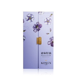 KING'S冷榨初榨一级亚麻籽油750ML*2 礼盒装