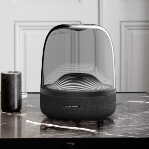 哈曼卡顿 （Harman Kardon） Aura Studio3 音乐琉璃3代三代 360度立体声 桌面蓝牙音箱 低音炮 电脑音响 黑色/黑金