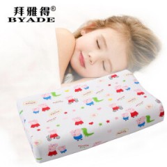 拜雅得儿童乳胶枕头泰国原装进口小学生3-6-10岁小孩天然纯橡胶枕男女儿童宝宝贴合颈椎枕芯44*27*7 小猪佩奇