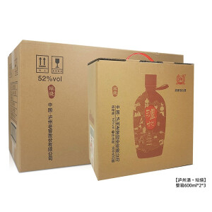 泸州老窖 52度坛烧 浓香型白酒 600ml*2瓶/盒*3盒