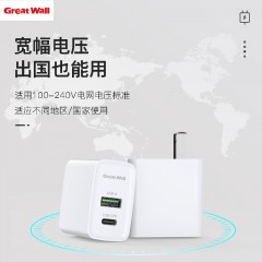 长城旅行充电器GA1-18AC20W+QC3.0 快充单头 白色 (新疆 西藏不发货)