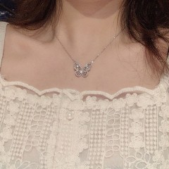 PIARA奢华满钻蝴蝶项链设计师款璀璨耀眼 NK90996