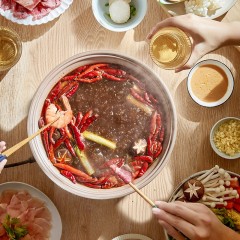 小熊 5L 电火锅 DHG-P50F1 分体式涮烤火锅 米白色  6940971242846