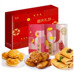 皇上皇  趣香喜庆礼盒420g（150g老婆饼 +150g鸡仔饼+ 120g玫瑰凤凰蛋卷）