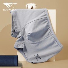 七匹狼男士棉氨抗菌平角裤四条装  D3315-4 （L~3XL）混色下单备注尺码