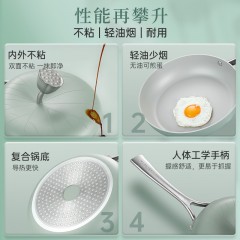 Velosan仿生荷叶不粘锅炒锅32cm