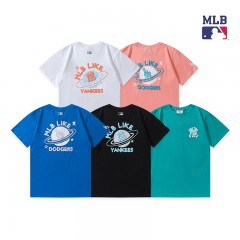 MLB  星球T恤胶印休闲 黑色/白色/粉色/蓝色/绿色  S-2XL  下单请备注颜色尺码
