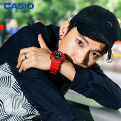 卡西欧（CASIO）男士防震防水运动石英表 立体表盘 GA-700-4A 红色
