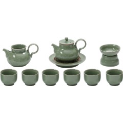 八方礼 一鹿有你官窑绿色11入茶具   BFL2021-7  6972391250965