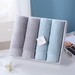金号 轻语毛巾4条  ZL2107 72*33mm  棕色 /绿色/灰色 颜色随机