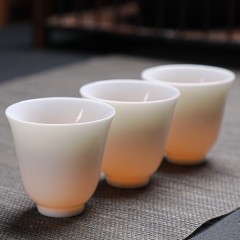 集采 拓牌 亮光羊脂玉瓷茶壶茶具（顺心杯） 10头