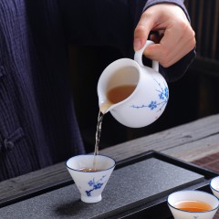 集采 拓牌 手绘五福梅花茶器组（侧把壶）10头