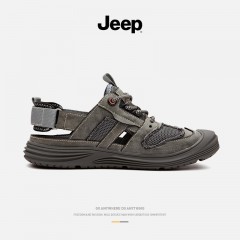 jeep 户外防滑休闲运动沙滩凉拖 P221591507 灰色/沙色 39-45码 可选下单备注颜色尺码