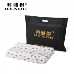 拜雅得儿童乳胶枕头泰国原装进口小学生3-6-10岁小孩天然纯橡胶枕男女儿童宝宝贴合颈椎枕芯44*27*7 动物足球