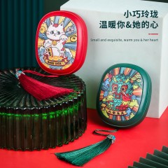 撩深冬 国潮风暖手宝 （双面发热）PCX168138 D 中国红/翡翠绿/帝王黄/胭脂粉 可选下单备注颜色