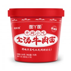 吃欢天 面丫面 金汤牛肉面 6桶*91g