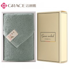 洁丽雅 Grace毛巾双条装-澳棉34*74cm  绿/棕/蓝/灰/驼/粉 颜色随机发