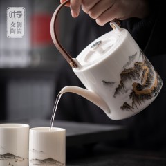 叶客 山河万里提梁壶茶具套装（提梁壶1+茶叶罐1+茶杯6+礼盒1+手提袋1）