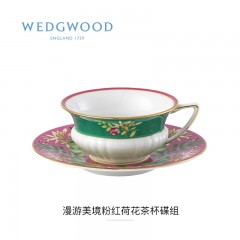 WEDGWOOD 玮致活 漫游美境粉红荷花杯碟套组1057266 701587442220