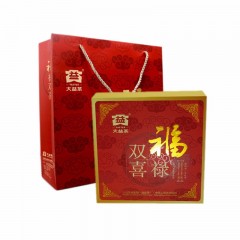 大益普洱茶 福禄双喜礼盒(生熟) 714g/盒