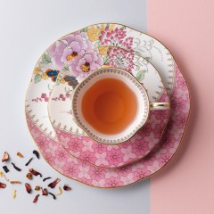 WEDGWOOD玮致活 花间舞蝶黄色杯碟组 5C107800045  091574178752