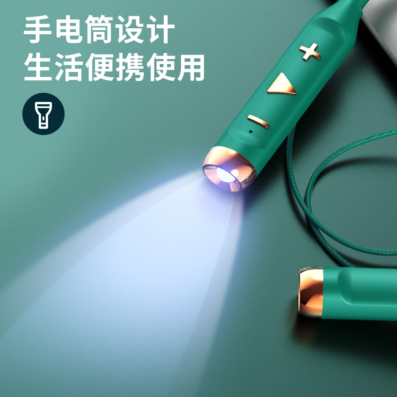 J-爱特瑞耳  智能运动蓝牙耳机K27绿色 外出跑步看剧神器 高保真 低延迟 磁吸式 手电照明超强续航