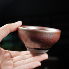 个杯堂 建盏·金油滴盏茗杯茶具 口径85mm 高度55mm