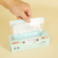 升级加厚彩色宽底双筋密实袋  冰箱收纳袋PE食品密封袋S+M+L（三盒65只）