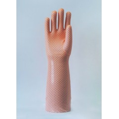 花迹 双色高端家居清洁手套1盒*1副 32CM M/L/XL 双拼紫色/双拼粉色/蓝色/绿色 可选下单备注型号尺码颜色