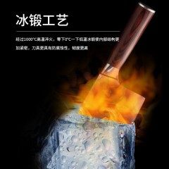 LANDERGO 大马士革不锈钢菜刀 不锈钢厨师刀 红柄