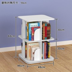 常恩创意旋转书架  两层方形旋转书架46宽度（加厚板 12mm）/两层圆形旋转书架46宽度（加厚板 12mm） 下单请备注类型