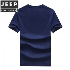 JEEP吉普新款男士短袖T恤圆领棉质透气弹力时尚青年T恤衫 JPCS0303HX 白色/红色/藏青/黑色  M-4XL 下单请备注颜色尺码