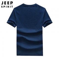JEEP吉普新款男士短袖T恤圆领棉质透气弹力时尚青年T恤衫 JPCS0013HX 酒红/黑色/深灰/藏青/花灰/宝蓝/红色/白色  M-4XL  下单请备注颜色尺码