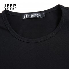 JEEP吉普新款男士长袖T恤圆领套头宽松大码男装休闲T恤衫 JPCS3005HL 蓝色 /灰色/ 黑色 M-4XL 下单请备注颜色尺码