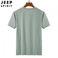 JEEP吉普新款男士速干短袖T恤圆领宽松透气大码男装休闲T恤衫 JPCS1801YL 白色/ 豆绿 /黑色 /砖红/ 藏青  M-3XL 下单请备注颜色尺码