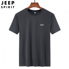 JEEP吉普新款男士速干短袖T恤圆领宽松透气大码男装休闲T恤衫  JPCS1803YL 白色/ 豆绿/ 黑色 /牛蓝/ 深灰 M-3XL 下单请备注颜色尺码
