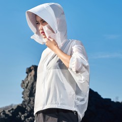【UPF50+】Jeep吉普冰丝2023防晒服女款新防紫外线防晒衣透气夏季户外 J312085248 白色 暮光绿宁静蓝  S-L  下单请备注颜色尺码