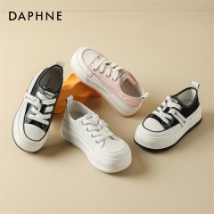 Daphne/达芙妮爆款推荐真皮小白鞋女新款厚底小个子增高板鞋 4023101458 黑色115/米色230/粉色112  尺码35-40 下单请备注颜色尺码