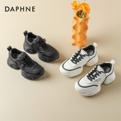 Daphne/达芙妮爆款推荐松糕厚底老爹鞋女新款显脚小运动女鞋 4023404021 黑色115/米色230 尺码35-40 下单请备注颜色尺码