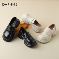 Daphne/达芙妮爆款推荐松糕厚底乐福鞋女新款英伦风白色单鞋 4023404036 黑色115/米色230 尺码35-40 下单请备注颜色尺码