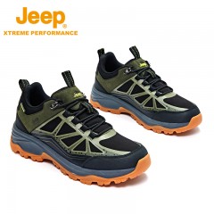 Jeep吉普登山鞋男 防水防滑健身运动男鞋防撞护脚减震耐磨作训鞋户外防寒保暖旅行徒步鞋 P2310912608 黑灰/桔黄/军绿 尺码40-45下单请备注颜色尺码