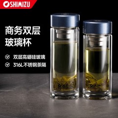 清水 双层玻璃杯SM-8821-031 310ml 6920280788211 红/绿/蓝/灰 可选下单备注颜色