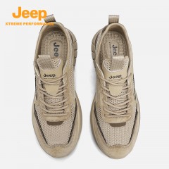 JEEP吉普老爹鞋男鞋夏季透气网面休闲登山鞋子男士运动鞋 C321591216 沙色/卡其色 尺码39-44 下单请备注颜色尺码