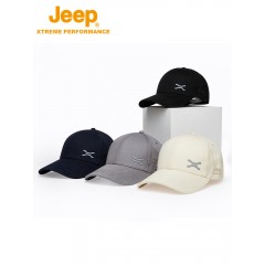 JEEP吉普官方正品鸭舌帽男可调节棒球帽户外透气防晒运动帽情侣款 J123078905 黑色/藏青/灰色/米黄 58-60cm 可调节 下单请备注颜色